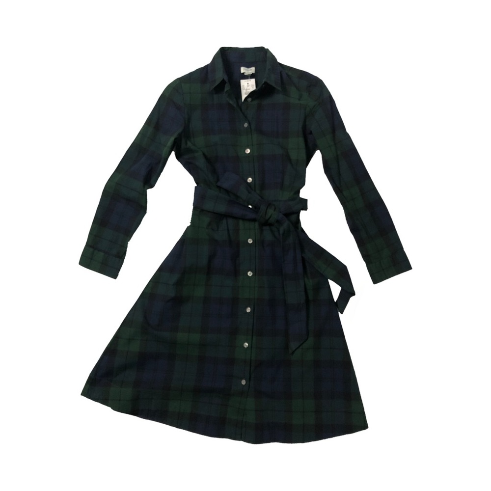 J. Crew Women’s Black Watch Plaid Shirtdress